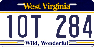 WV license plate 1OT284