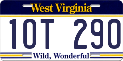 WV license plate 1OT290