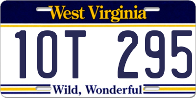 WV license plate 1OT295