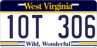 WV license plate 1OT306