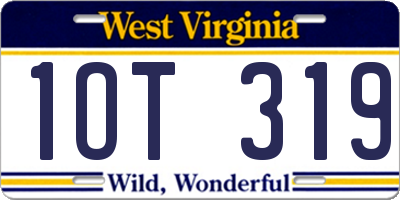 WV license plate 1OT319