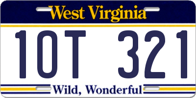 WV license plate 1OT321