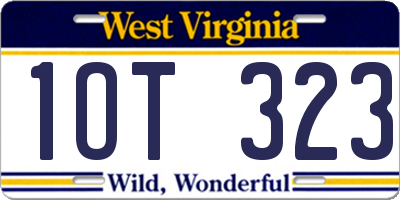 WV license plate 1OT323