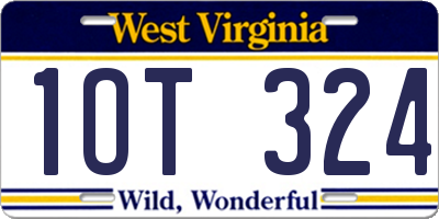 WV license plate 1OT324
