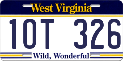 WV license plate 1OT326