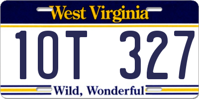 WV license plate 1OT327