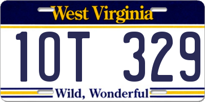 WV license plate 1OT329