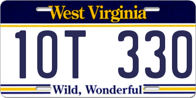 WV license plate 1OT330