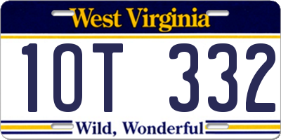 WV license plate 1OT332