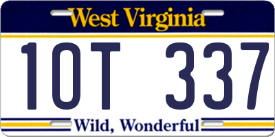 WV license plate 1OT337