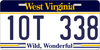 WV license plate 1OT338