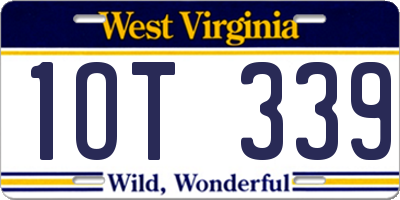 WV license plate 1OT339