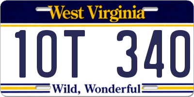 WV license plate 1OT340