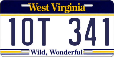 WV license plate 1OT341