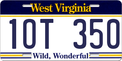 WV license plate 1OT350
