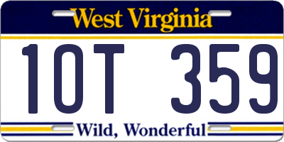 WV license plate 1OT359