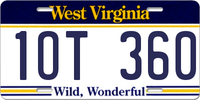 WV license plate 1OT360