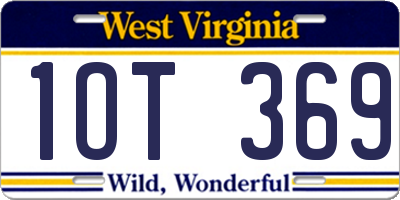 WV license plate 1OT369