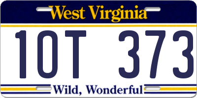 WV license plate 1OT373