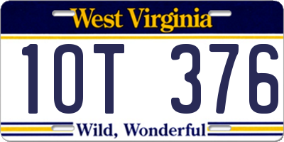 WV license plate 1OT376