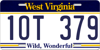 WV license plate 1OT379
