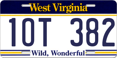 WV license plate 1OT382