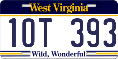 WV license plate 1OT393