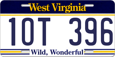 WV license plate 1OT396