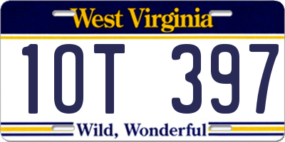 WV license plate 1OT397