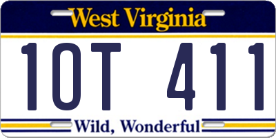 WV license plate 1OT411