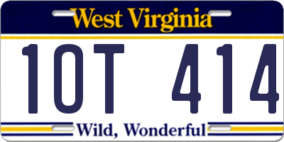 WV license plate 1OT414