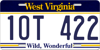WV license plate 1OT422