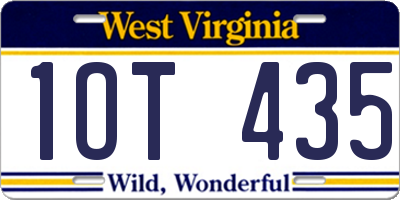 WV license plate 1OT435