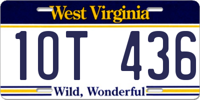 WV license plate 1OT436