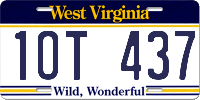 WV license plate 1OT437