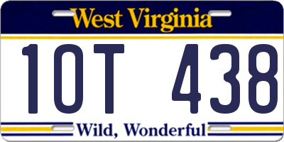WV license plate 1OT438