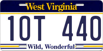 WV license plate 1OT440
