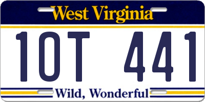 WV license plate 1OT441