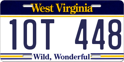WV license plate 1OT448