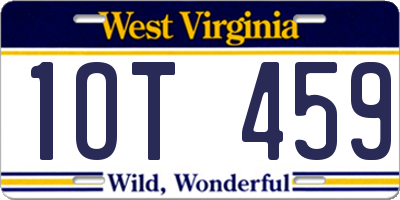 WV license plate 1OT459