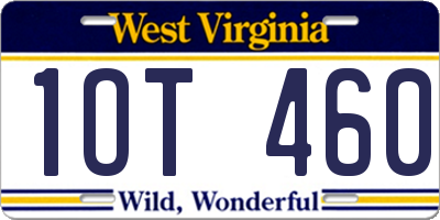 WV license plate 1OT460