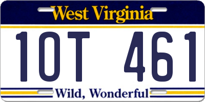 WV license plate 1OT461