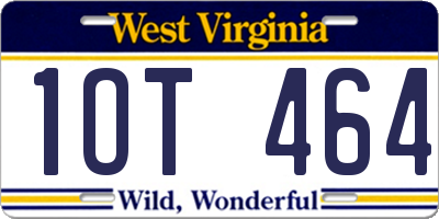 WV license plate 1OT464