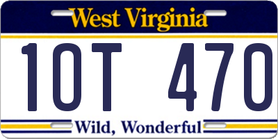 WV license plate 1OT470