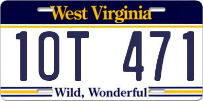 WV license plate 1OT471