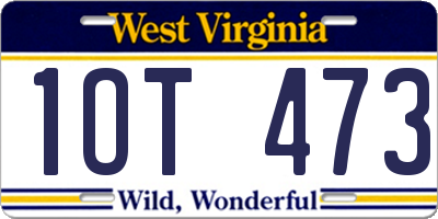 WV license plate 1OT473