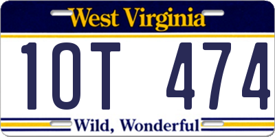WV license plate 1OT474