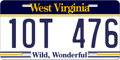 WV license plate 1OT476