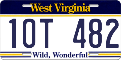 WV license plate 1OT482