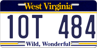 WV license plate 1OT484